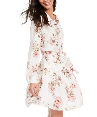 Vestido camisero grande estampado manga enrollable American Rag Junior para mujer Foto 1 de 4