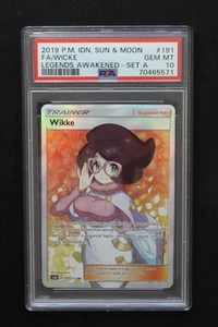 Wicke Full Art #191 Secret Rare Sun & Moon Legends Awakened Indonesian - PSA 10 - Picture 1 of 2