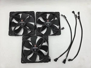 3x Noctua 140mm Chromax Black Swap Edition Fans NF-A14 With Extenders - Picture 1 of 4