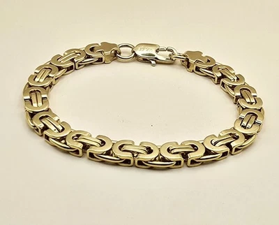 Byzantiner-Königsketten-Armband Edelstahl 316L 18K GF beschichtet Unisex 21,7 cm - Bild 1 von 4