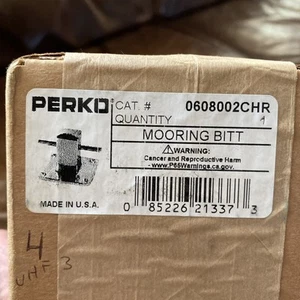 Perko Mooring Bit Cat. # 0608002CHR 4 1/4” X 4 1/4” Chrome Plated Bronze USA New - Picture 1 of 10