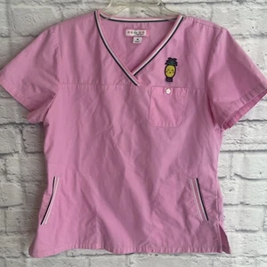 Koi Women’s Nursing Ashley  Scrub top With Embroidered Pineapple Size M - Picture 1 of 6