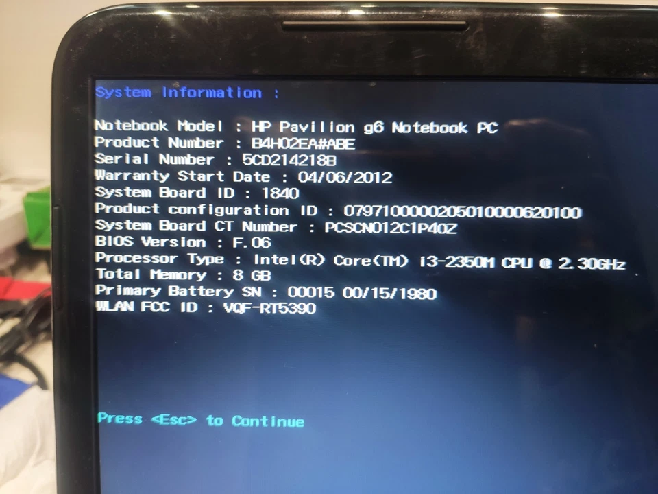 HP Pavilion G6-2034ss - Imagen 1 de 3