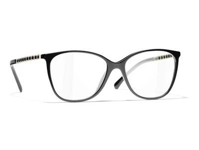 Chanel CH3408QA-622  Black with Logo Optical Eyeglasses with Demo Lenses - Image 1 of 3