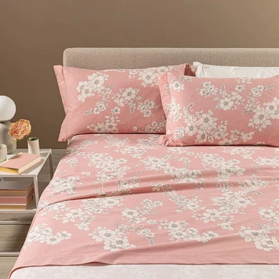 Completo Lenzuola In Flanella Serenity Flanella Matrimoniale Rosa Caleffi - Immagine 1 di 4