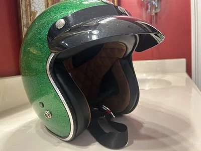 Torc Del Mar T50 Helmet Open Face Helmet Motorcycle Retro Vintage Suede Liner - Image 1 of 4