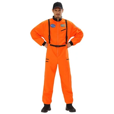 AMAKANDO Astronauten Kostüm orange Overall Astronautenkostüm Weltraum Anzug Weltall