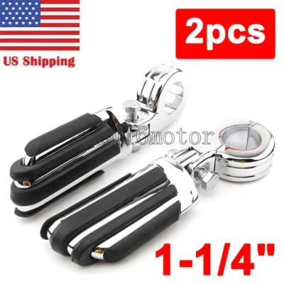 Chrome 32mm 1 1/4" Engine Guard Foot Pegs for Harley Electra Glide Standard FLHT - Изображение 1 из 4