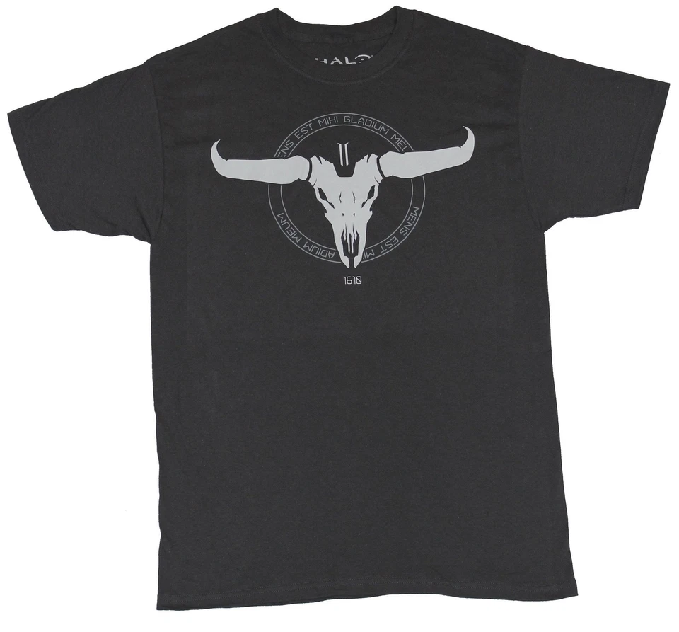 Halo Adult New T-Shirt - 1610 Cow Skull Circle Logo Pic - Image 1 of 1
