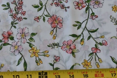 Por 1/2 yarda, vintage, oro melocotón y verde floral polialgodón, telas generales, P4324 Foto 1 de 4