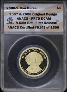 2008 S Proof Presidential Dollar Martin Van Buren ANACS PR 70 DCAM | Deep Cameo