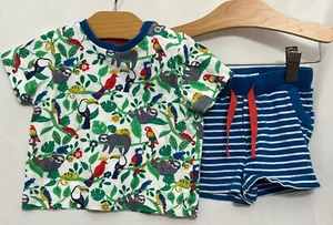 240088 Niños 3-6 Meses BABY BODEN S/S Animales de la Selva PJ Pijama Camisa Top y Corto - Imagen 1 de 4