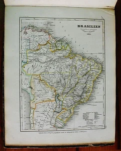 1849 MEYER'S ZEITUNGS-ATLAS=GEOGRAPHICAL MAP:BRASILIEN - BRASILE,BOLIVIA, PERU' - Bild 1 von 1