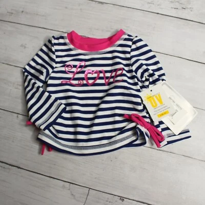 Koala Kids Baby Girl's Rash Guard Swimsuit Top Size Newborn Love - Image 1 of 4