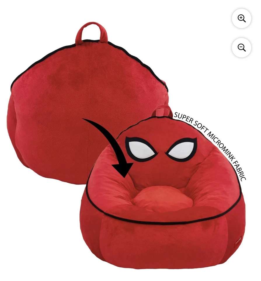 Silla bolsa de frijoles de espuma comprimida Marvel Spiderman para niños roja. NUEVO en caja. Foto 1 de 4