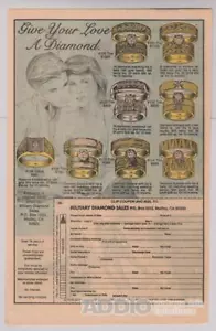Military Diamond Sales 1980s PRINT AD diamond rings vtg advertisement page '80s - Picture 1 of 1