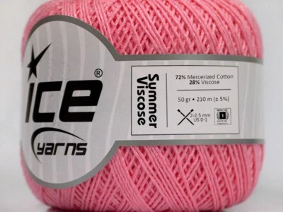 Lote de 6 fios de viscose verão algodão superfino 6x50g/210m rosa - Imagem 1 de 4