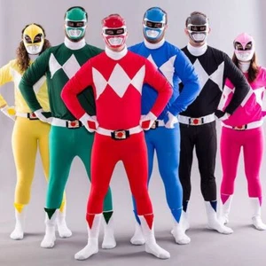 Kids Ranger Morphsuit Mighty Morphin Power Rangers Boy Cosplay Halloween Costume - Picture 1 of 17