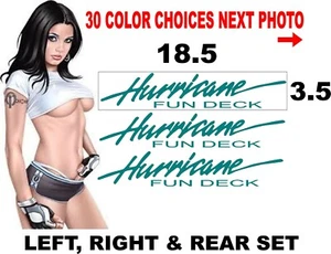 HURRICANE FUN DECK BOAT DECALS DECAL HULL REPLACEMENT 30 color options - Picture 1 of 2