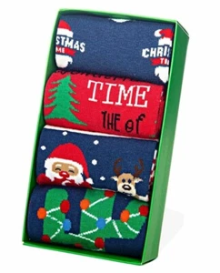 Parle Men's Christmas Socks Set, 4 Pairs Christmas Socks Gift Set with Box - Picture 1 of 9