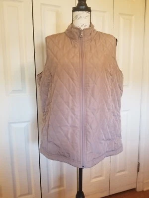 Chaleco para mujer XL Riders Lee bronceado natural acolchado franela a cuadros forrado 44"b/25"L usado en excelente estado Foto 1 de 4