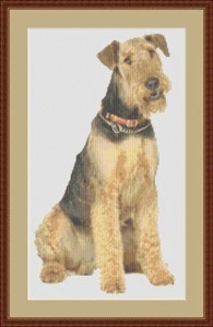 Airedale Terrier Hund Kreuzstich Set - Bild 1 von 2