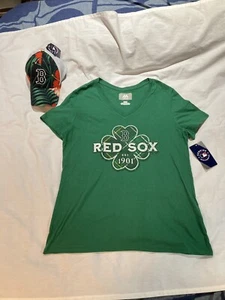 Women’s Boston Red Sox Hat, Plus V-neck T-shirt! Size Medium, NWT! - Picture 1 of 10