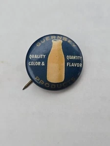 GUERNSEY MILK PRODUCTS VINTAGE PINBACK  - Picture 1 of 5