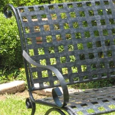 Pemberly Row Iron Patio Rocker Loveseat in Black Foto 1 de 3