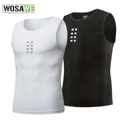 WOSAWE Mens Cycling Undershirt Breathable Cycle Base Layer Compression Bike Tops - Image 1 of 4