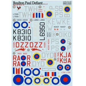 Decal airplane 1:72 Boulton Paul Defiant Waterslide decals Print Scale 72-120 - Picture 1 of 24