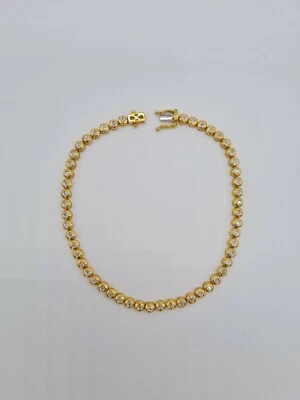 18ct Yellow Gold - 0.50ct Round Diamond Tennis Bracelet - Fully Hallmarked  - Image 1 of 4