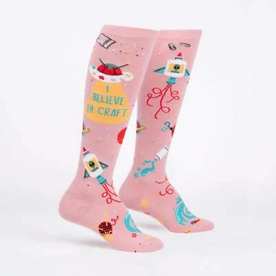 I Believe in Craft Women's Knee High Socks Size 9-11 Sock It To Me Fashion New - Image 1 of 3