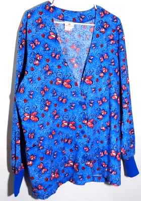 Women's Blue, Cotton Lab Coat by Peaches Brand in Size XL - Image 1 of 4