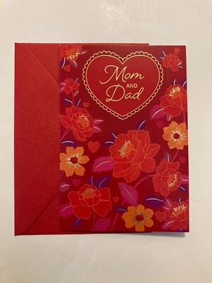 Tarjeta de felicitación feliz día de San Valentín para mamá y papá con sobre 5x7" Foto 1 de 4