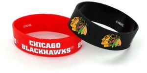 CHICAGO BLACKHAWKS - SILICONE BRACELETS - 2 PACK - BRAND NEW - NHL-BC-207-04