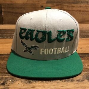 Philadelphia Eagles Hat Snapback Cap Mens Gray Green NFL Football Mitchell Ness