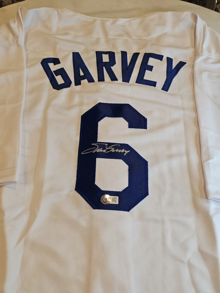 Steve Garvey Autographed/Signed Jersey Beckett Sticker Custom White Jersey - Image 1 of 4