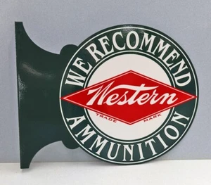 WESTERN AMMUNITION Flange Sign Arms Ammo Cartridge Modern Retro - Picture 1 of 3