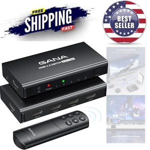 HDMI Switch 5 in 1 Out 4K@60Hz Switcher with Remote Aluminum HDMI 2.0 Hub for... - Picture 1 of 11