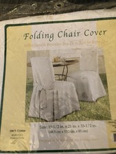 Folding/Straight Chair Covers, Set Of 8. Off-white 100% Cotton Soft Twill. Nip