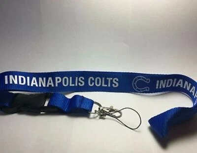 Indianapolis Colts Lanyard ID Badge Key Chain Clip Face Mask Holder Strap Saver - Image 1 of 4