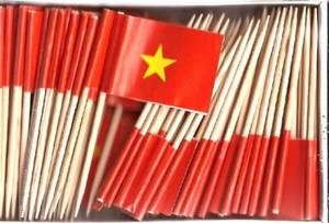 One Box of 100 Vietnam Toothpick Flags, 100 Small Mini International Flags - Picture 1 of 1