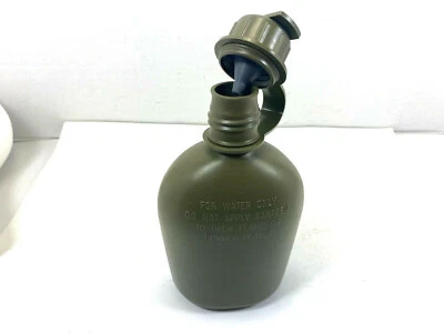 Army USMC US Military 1 QUART 1QT CANTEEN OD w NBC M-1 Cap HYDRATION EXCELLENT - Image 1 of 4