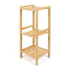 30-inch Three Tier Free-Standing Bathroom Shelf, 30 lbs. Capacity, Bamboo, Adult