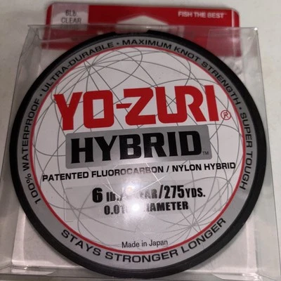 Yo-Zuri 混合透明 275 码 -6 磅。 尼龙混合钓鱼线碳氟化合物 — 第 1/4 张图片