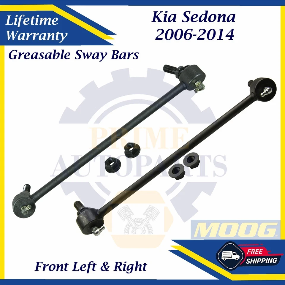 Barras estabilizadoras delanteras engrasables MOOG OEM para Kia Sedona 2006-2014 garantía de por vida Foto 1 de 4