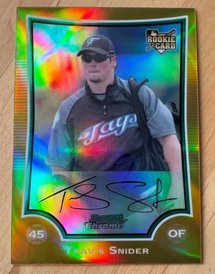 Bowman Chrome Gold Refractor 2009/50 #217 Travis Snider novato radiocontrol Blue Jays Foto 1 de 2