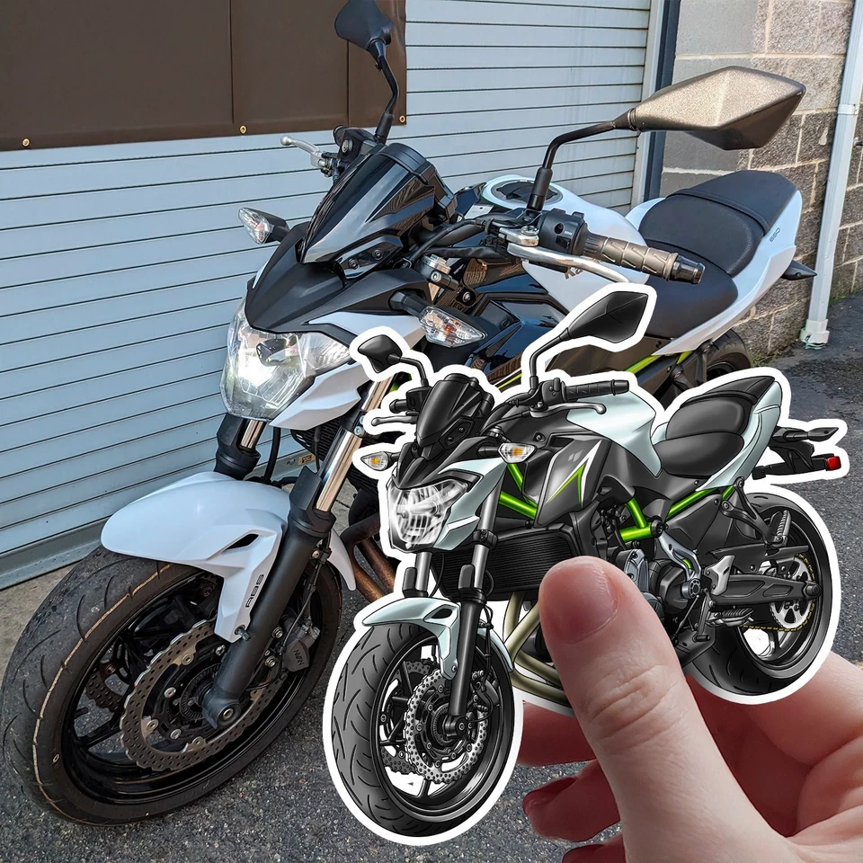 Kawasaki Z650 2017-2019 Stickers - Set of 3 Kiss-Cut Decals - Image 1 of 1