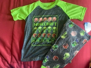 Minecraft Boys Short Sleeve Pajamas Set, 2-Pieces XS 4/5 - Picture 1 of 3